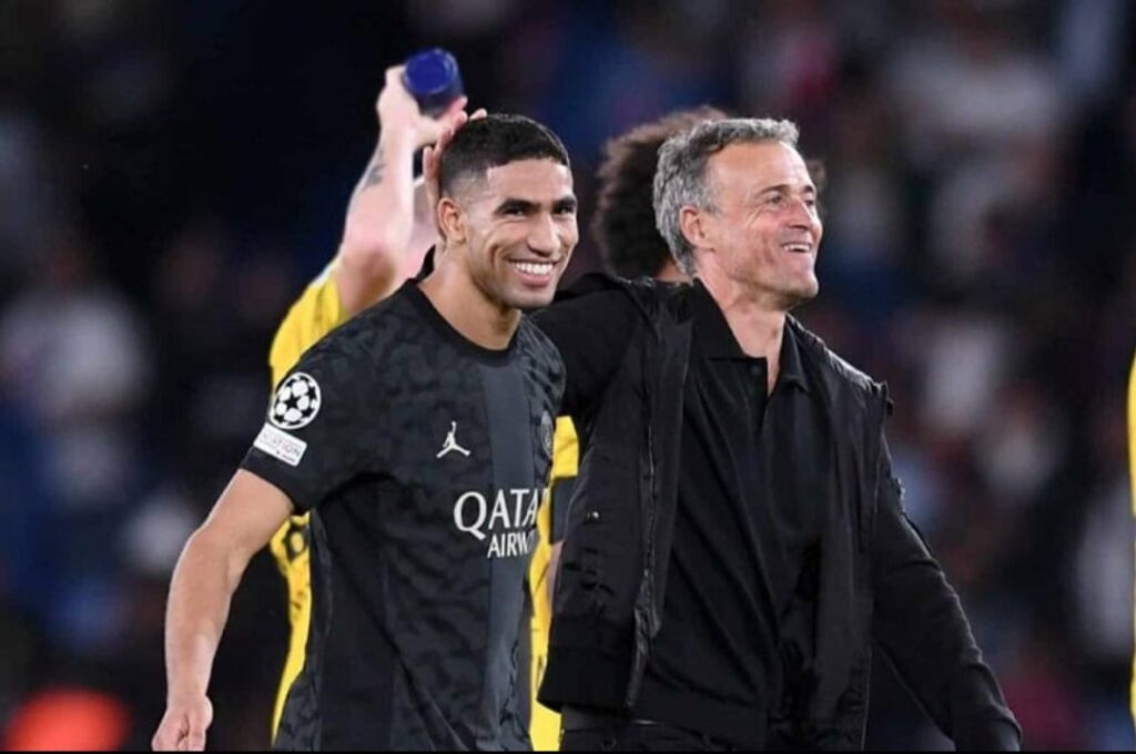 إشادة قوية من حكيمي بمدربه لويس إنريكي قبل النهائي الأوروبي