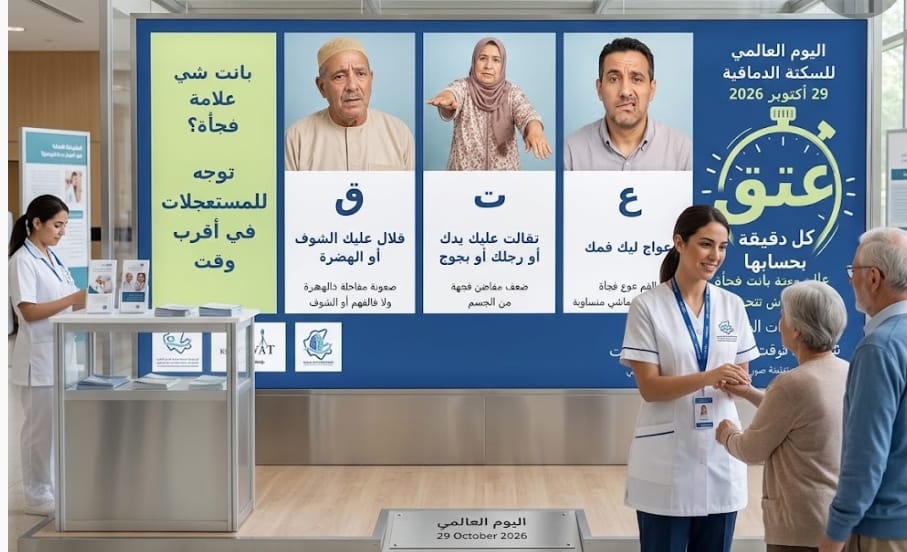 حملة «عِتْق» تحط الرحال بأربعة مستشفيات بجهة فاس مكناس للتوعية بمخاطر السكتة الدماغية